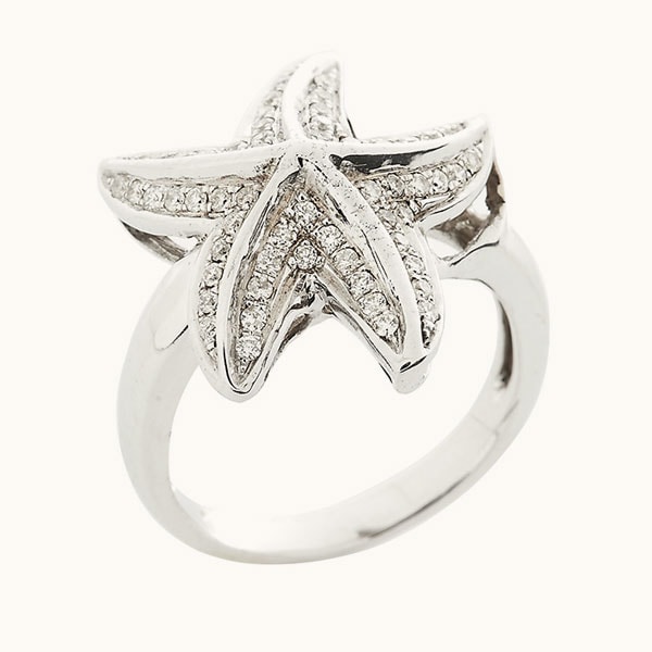 טבעת יהלומים בעיצוב כוכב